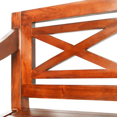 Entryway Bench, Seats 3, Solid Mahogany, Light Brown