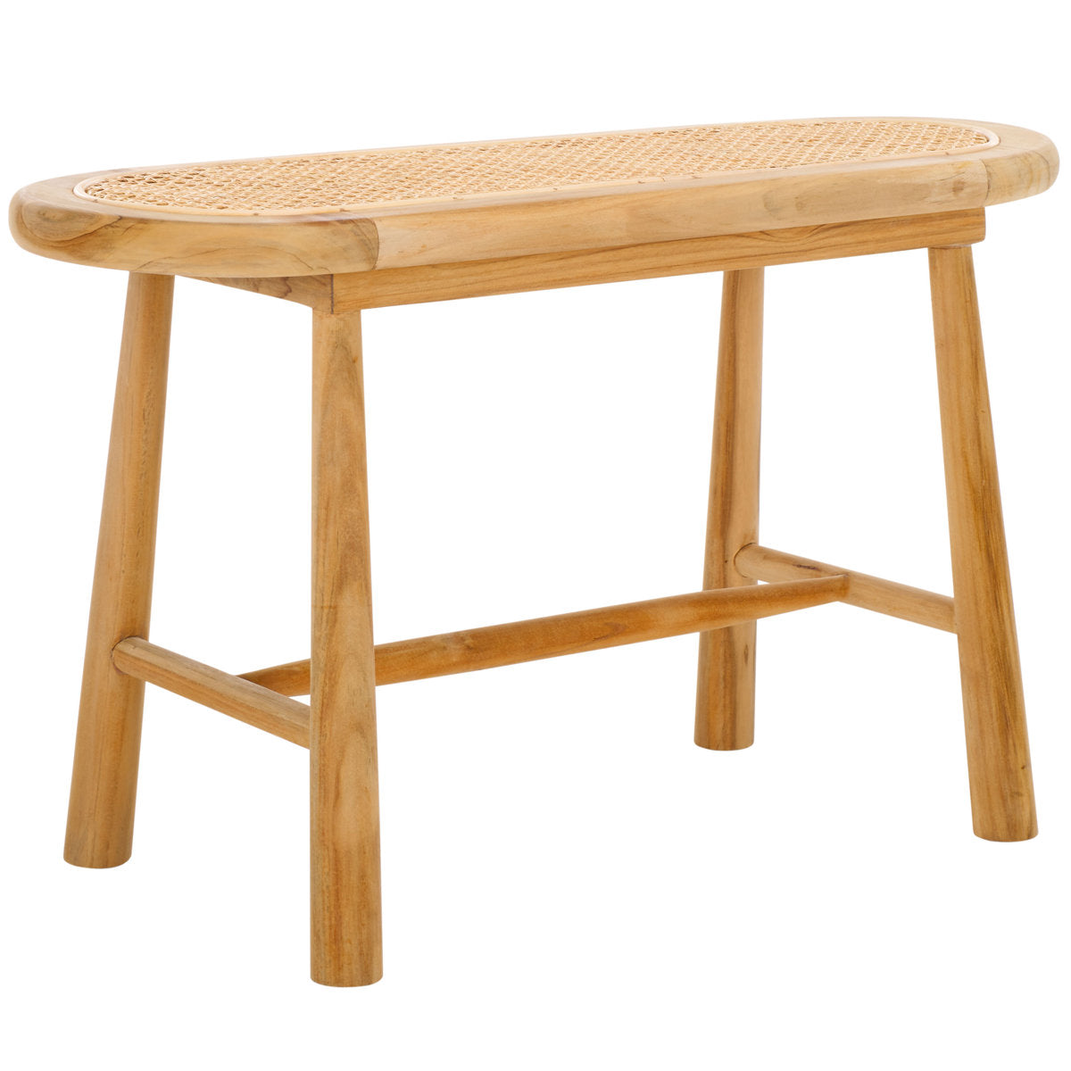 Entryway Bench, Solid Teak Wood in Tan