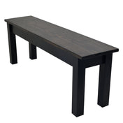 Entryway Bench, Solid Wood, Dark Walnut Top with Black Legs