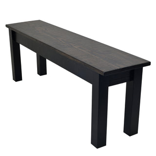 Entryway Bench, Solid Wood, Dark Walnut Top with Black Legs