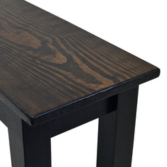 Entryway Bench, Solid Wood, Dark Walnut Top with Black Legs
