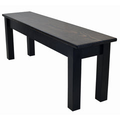 Entryway Bench, Solid Wood, Dark Walnut Top with Black Legs
