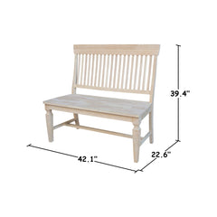 Entryway Bench, Solid Wood in Unfinished