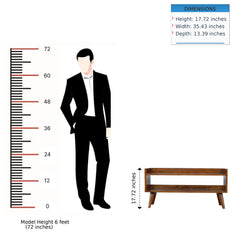 Entryway Bench, Solid Wood with Brown Finish