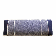Entryway Bench, Solid Wood with Navy Blue Plaid Upholstery