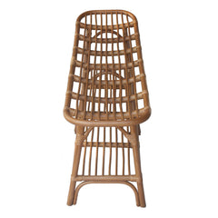 Entryway Bench with Open Shelf, Brown Wicker