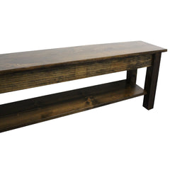 Entryway Bench with Shelf Storage, Solid Wood, Dark Walnut