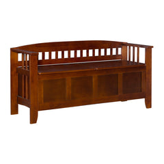 Entryway Bench with Split Seat Storage in Walnut