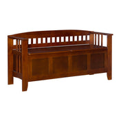 Entryway Bench with Split Seat Storage in Walnut