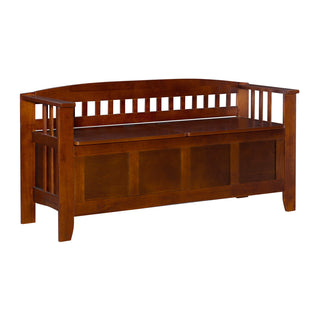 Entryway Bench with Split Seat Storage in Walnut