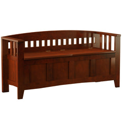 Entryway Bench with Split Seat Storage in Walnut