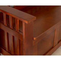 Entryway Bench with Split Seat Storage in Walnut
