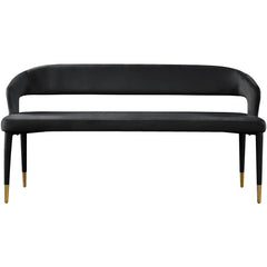 Entryway Bench with Velvet Upholstery and Gold Iron Legs