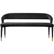 Entryway Bench with Velvet Upholstery and Gold Iron Legs