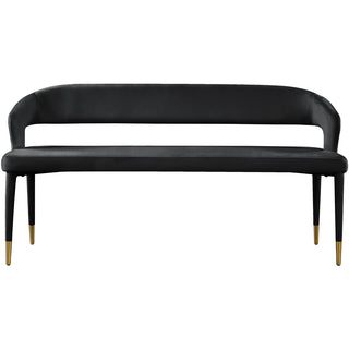 Entryway Bench with Velvet Upholstery and Gold Iron Legs