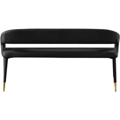 Entryway Bench with Velvet Upholstery and Gold Iron Legs