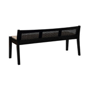 Entryway Bench with Woven Rattan Back, Seats 2