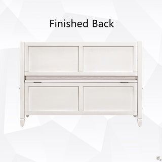 Entryway Storage Bench, 42 In. Wide, White Linen, Wood Frame