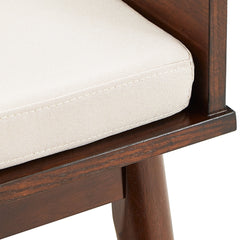 Entryway Storage Bench, 47 in Wide, Espresso Linen with Solid Wood Legs