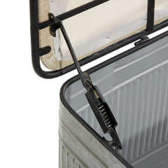 Entryway Storage Bench, 50 in W x 16 in D, Iron Frame with Upholstered Seat