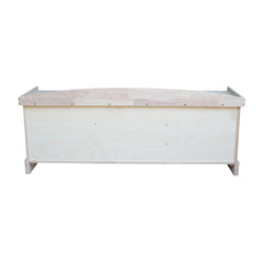 Entryway Storage Bench in Unfinished Solid Wood with Cubby Storage