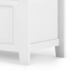 Entryway Storage Bench, Solid Wood with Flip-Top Storage, White