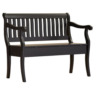 Entryway Storage Bench with Flip-Top Lid in Antique Black