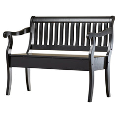 Entryway Storage Bench with Flip-Top Lid in Antique Black