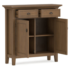 Entryway Storage Cabinet, Solid Wood, 36 Inch Wide, Brown