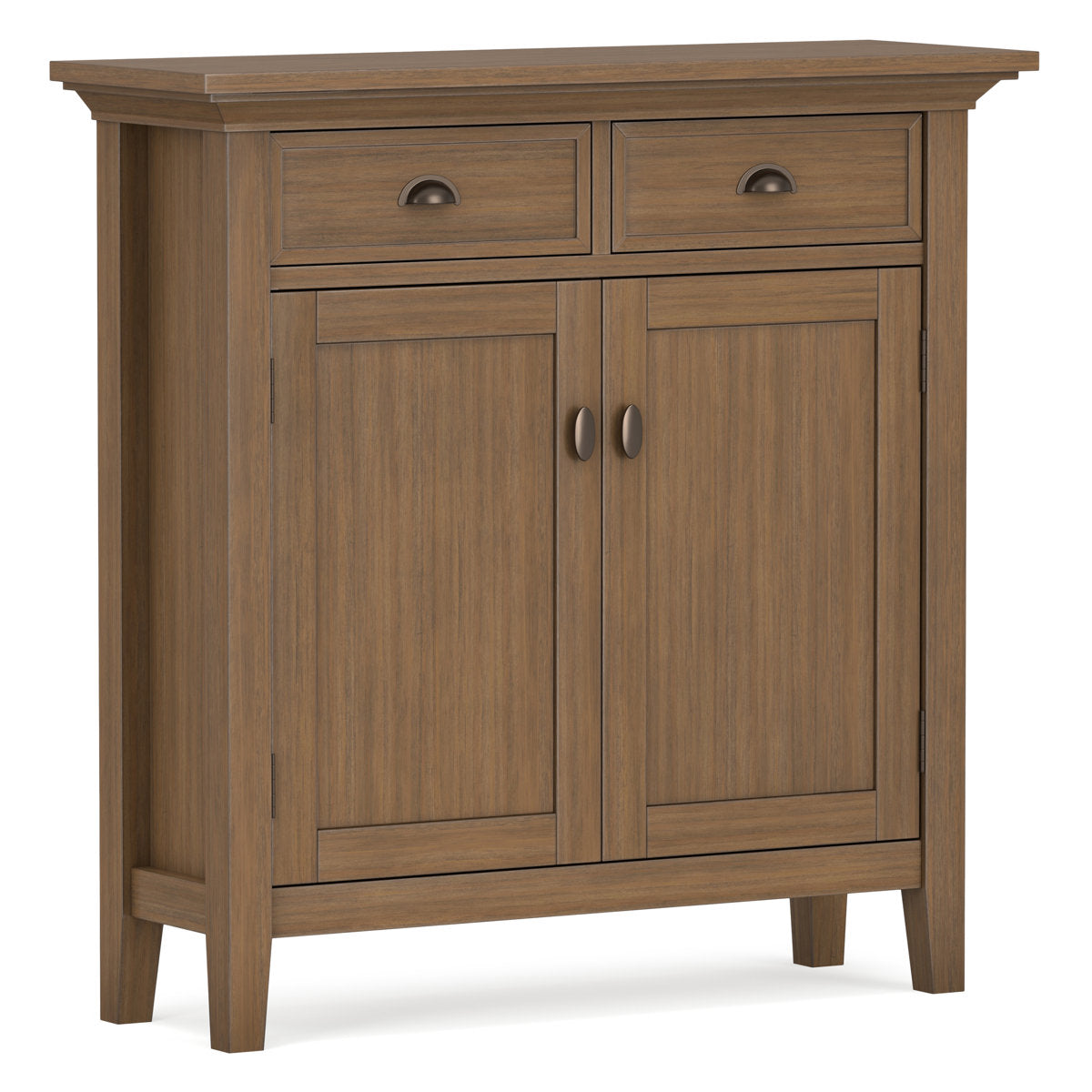 Entryway Storage Cabinet, Solid Wood, 36 Inch Wide, Brown
