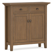Entryway Storage Cabinet, Solid Wood, 36 Inch Wide, Brown