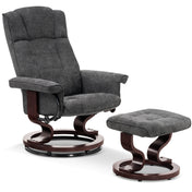 Ergonomic Recliner with Ottoman, Gray Chenille