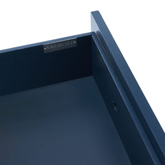 Etagere, 5 Shelves, Navy Acacia Wood with Gold Pulls