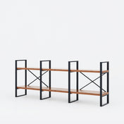Etagere Bookcase, 2 Tiers, Steel Frame, Brown