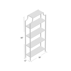 Etagere Bookcase, Four Glass Tiers, Gold Metal Frame