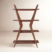 Etagere Bookcase with 4 Shelf Tiers in Dark Brown