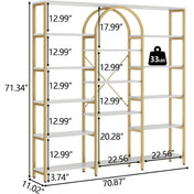 Etagere Bookshelf, 13 Tiers in Gold and White