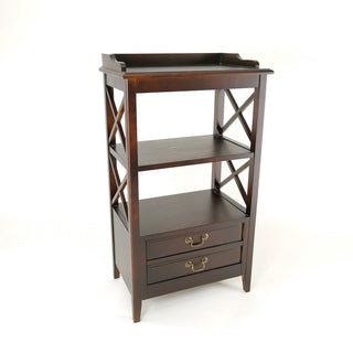 Etagere with 2 Drawers and 2 Shelf Tiers in Espresso