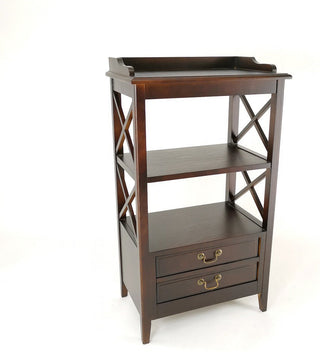 Etagere with 2 Drawers and 2 Shelf Tiers in Espresso