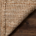 Weave detail | a folded corner showing the jute weave and backing