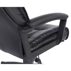 Executive Chair, High Back Faux Leather with Fixed Arms, Black