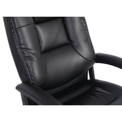 Executive Chair, High Back Faux Leather with Fixed Arms, Black