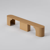 Extendable Dining Bench in Rubberwood and MDF with Oak Wood Legs