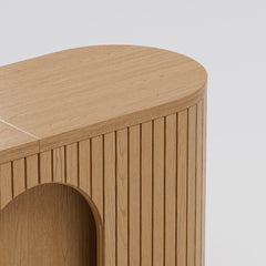 Extendable Dining Bench in Rubberwood and MDF with Oak Wood Legs