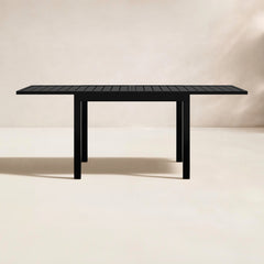 Extendable Dining Table in Aluminum, 78.75 Inch, Black