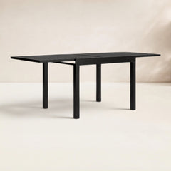 Extendable Dining Table in Aluminum, 78.75 Inch, Black