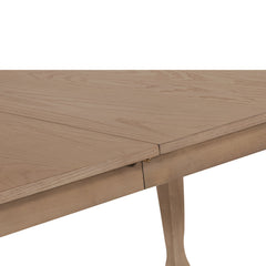 Extendable Dining Table, Solid and Engineered Wood, Rectangular, Light Ash