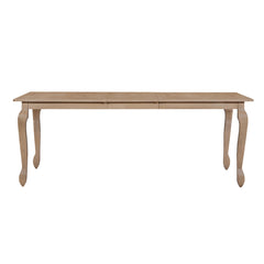 Extendable Dining Table, Solid and Engineered Wood, Rectangular, Light Ash