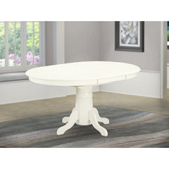 Extendable Dining Table with Butterfly Leaf in Solid Rubberwood, White