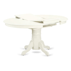 Extendable Dining Table with Butterfly Leaf in Solid Rubberwood, White